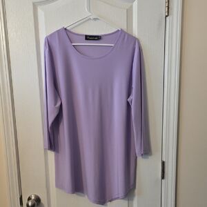 Creation Lavender Tunic Top - Stretchy Long Sleeve